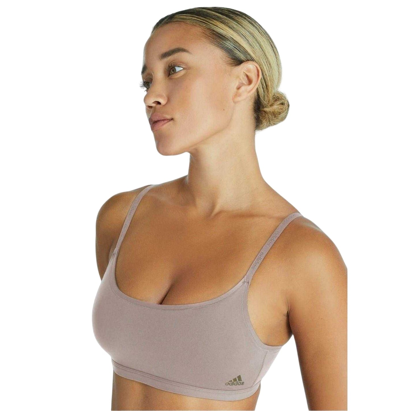 Mauve - Front - Adidas Womens-Ladies Scoop Neck Bralette