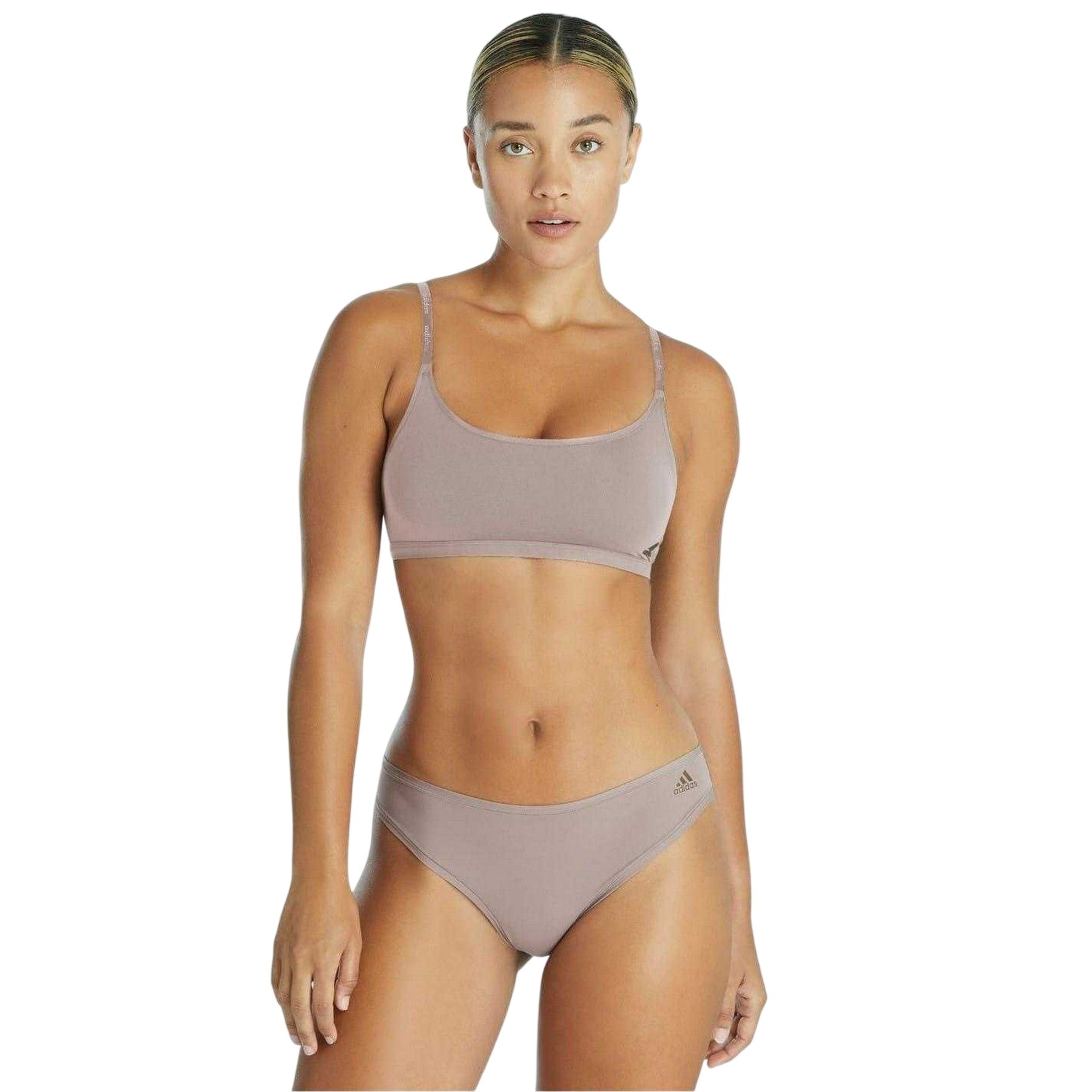 Mauve - Side - Adidas Womens-Ladies Scoop Neck Bralette