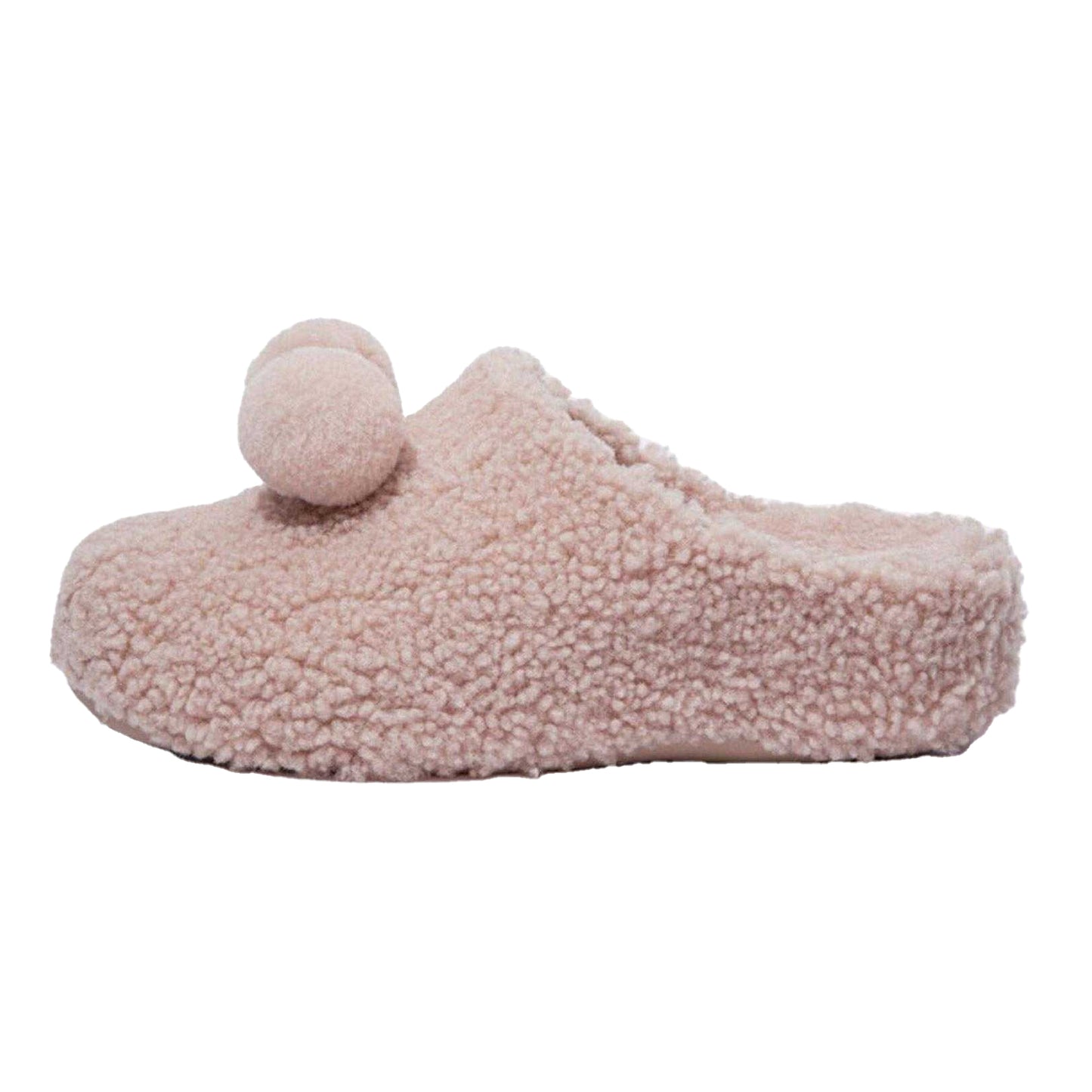 Beige - Back - Fit Flop Womens-Ladies Pom Pom Clogs
