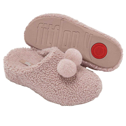 Beige - Lifestyle - Fit Flop Womens-Ladies Pom Pom Clogs