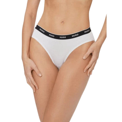 White - Side - Hugo Womens-Ladies Mid Rise Briefs