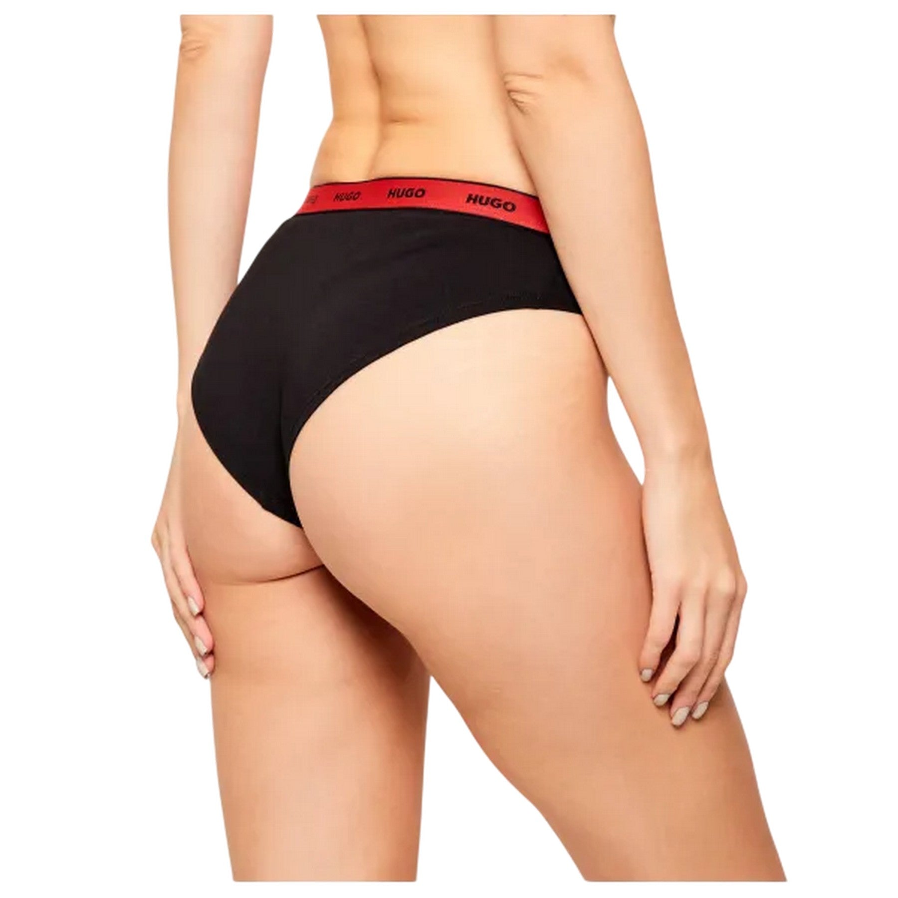 Black-Red - Back - Hugo Womens-Ladies Mid Rise Briefs