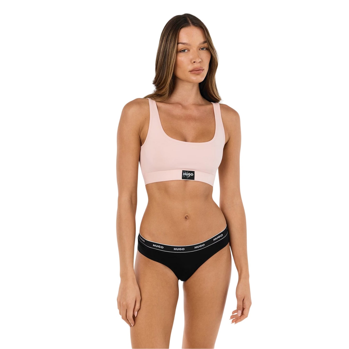 Black-White - Side - Hugo Womens-Ladies Mid Rise Briefs