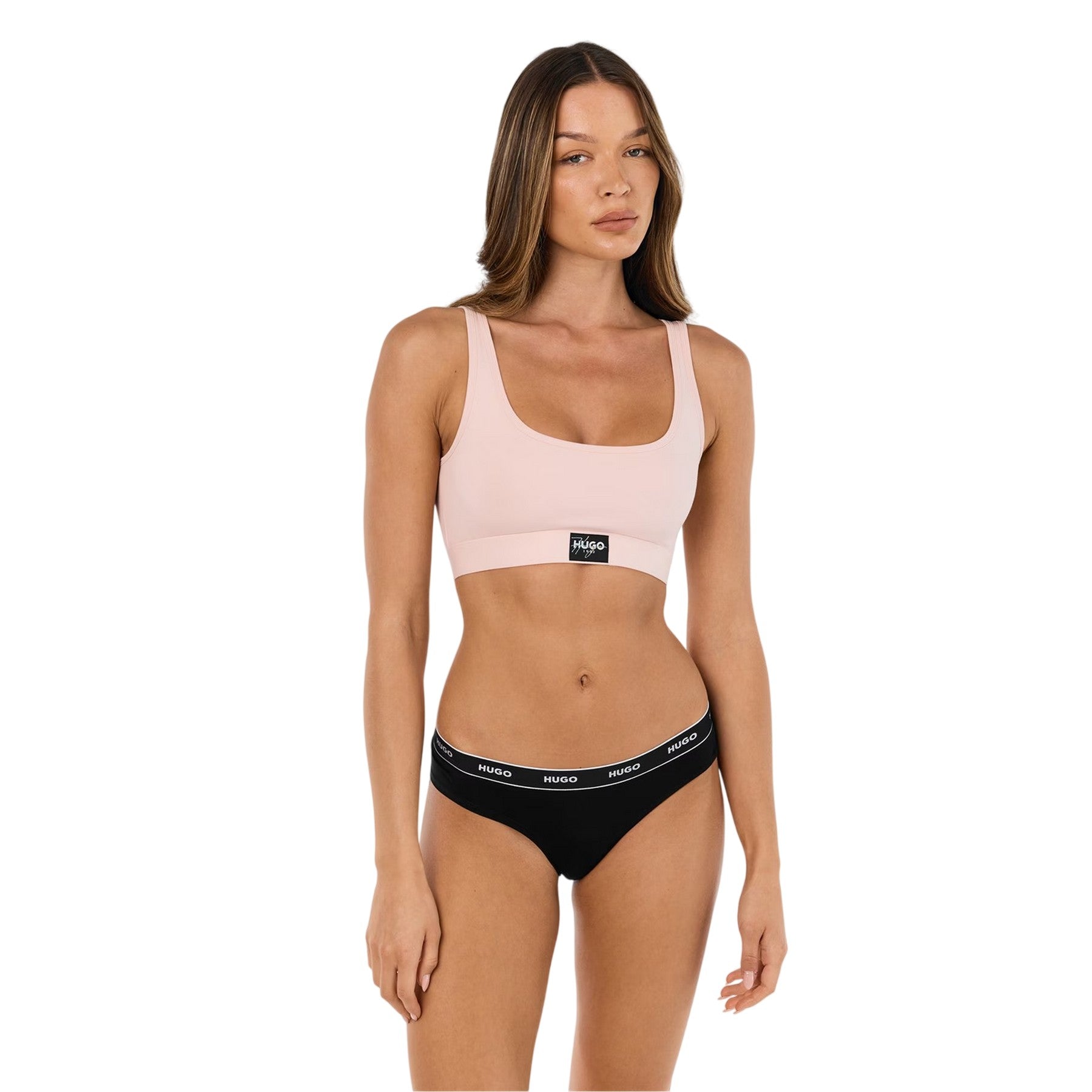 Black-White - Side - Hugo Womens-Ladies Mid Rise Briefs