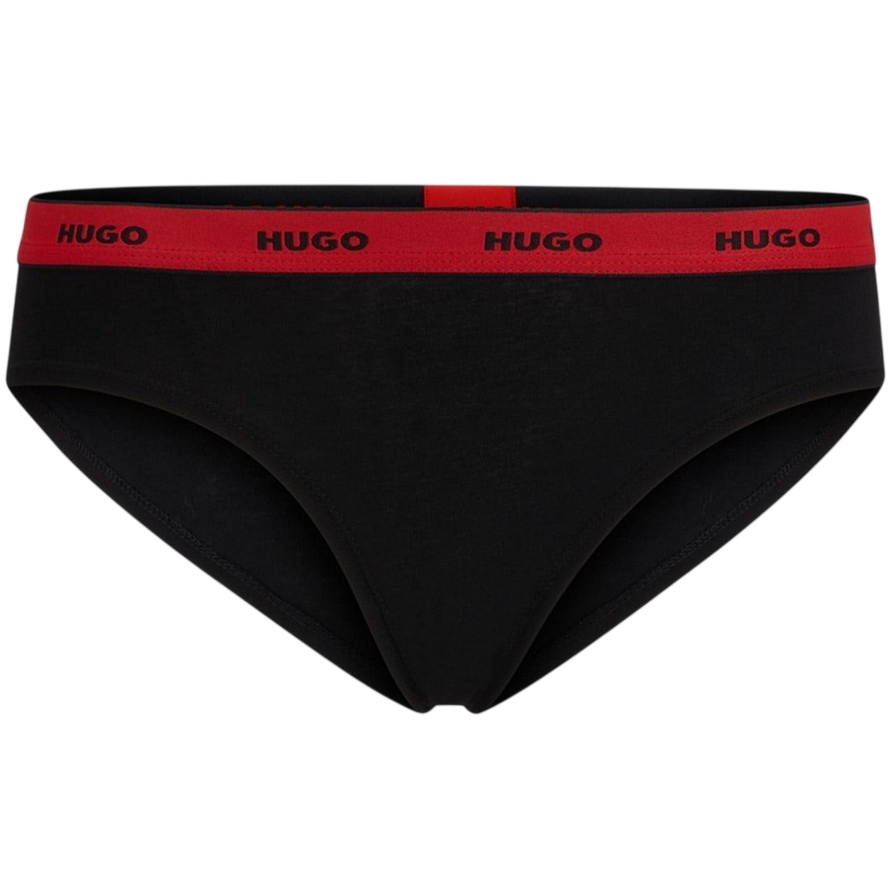 Black-Red - Front - Hugo Womens-Ladies Mid Rise Briefs