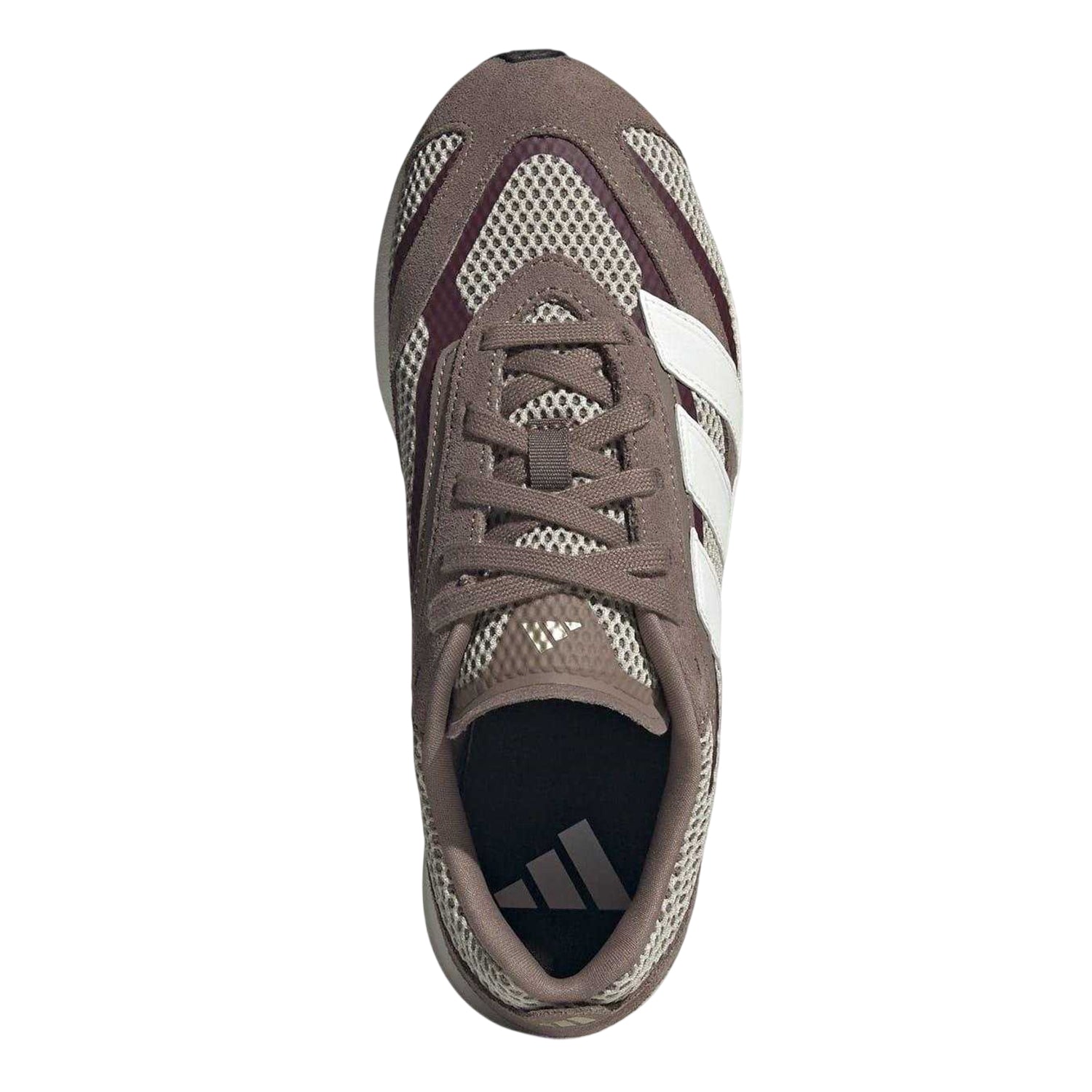 Brown - Side - Adidas Womens-Ladies Lightblaze 3 Stripes Suede Shoes