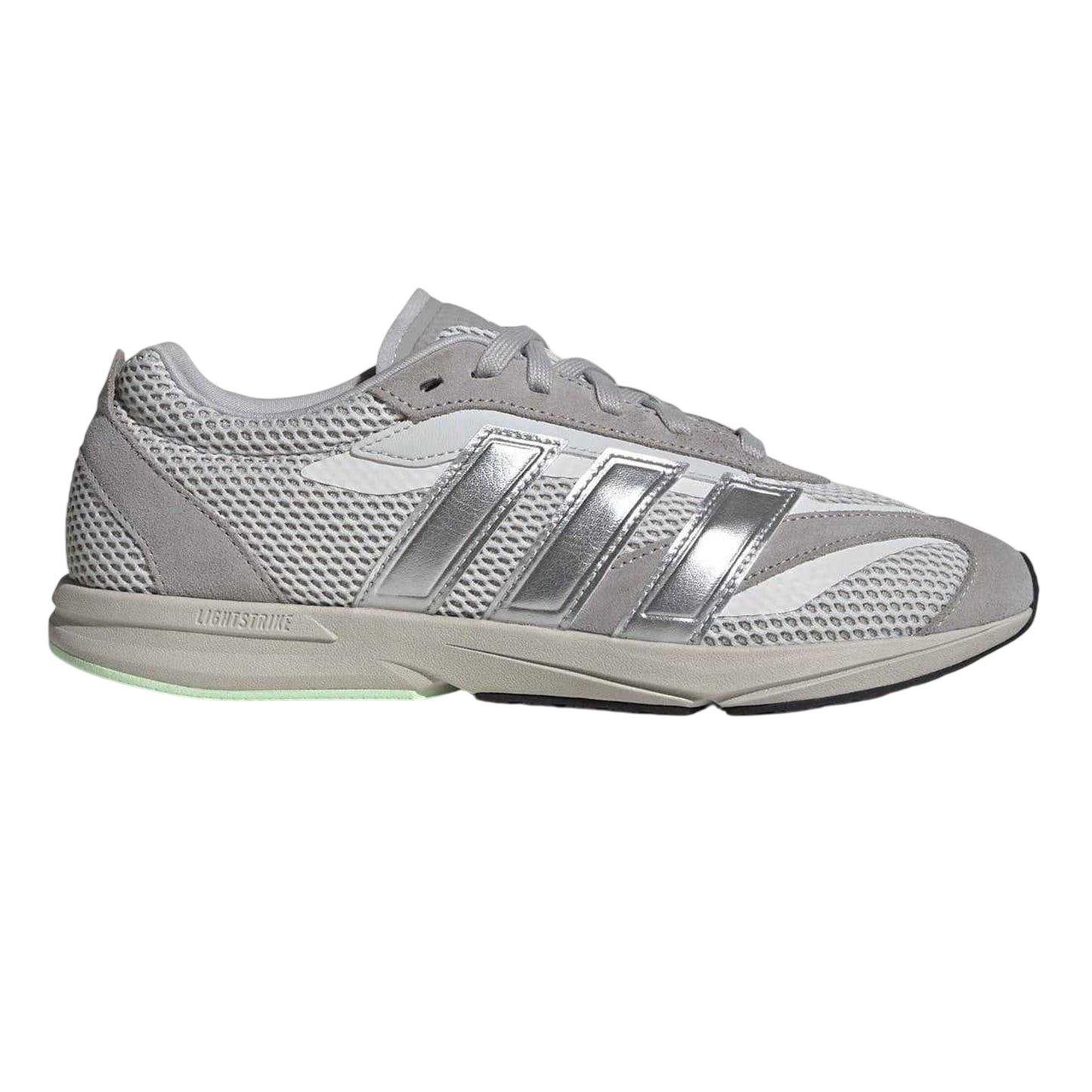 White-Silver - Front - Adidas Womens-Ladies Lightblaze 3 Stripes Suede Shoes