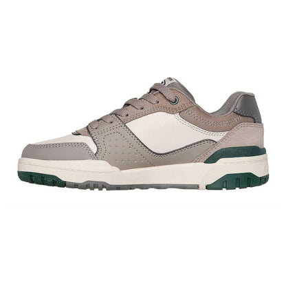 Taupe - Back - Skechers Childrens-Kids SKX-228 Suede Panel Low Trainers