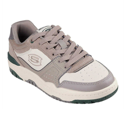 Taupe - Pack Shot - Skechers Childrens-Kids SKX-228 Suede Panel Low Trainers