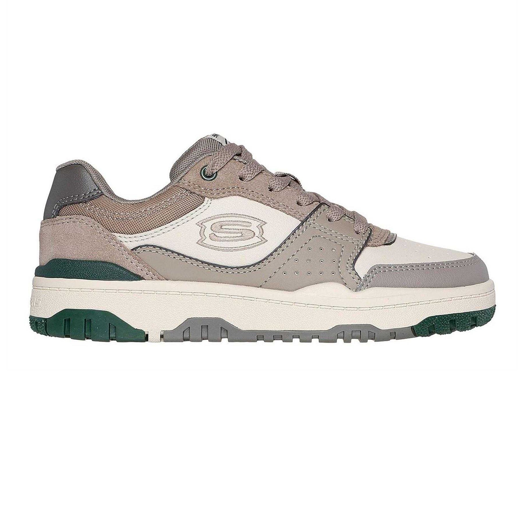 Taupe - Front - Skechers Childrens-Kids SKX-228 Suede Panel Low Trainers