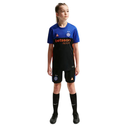 Black-Orange - Lifestyle - Nike Childrens-Kids 2025-2026 Inter Milan FC Football Shorts
