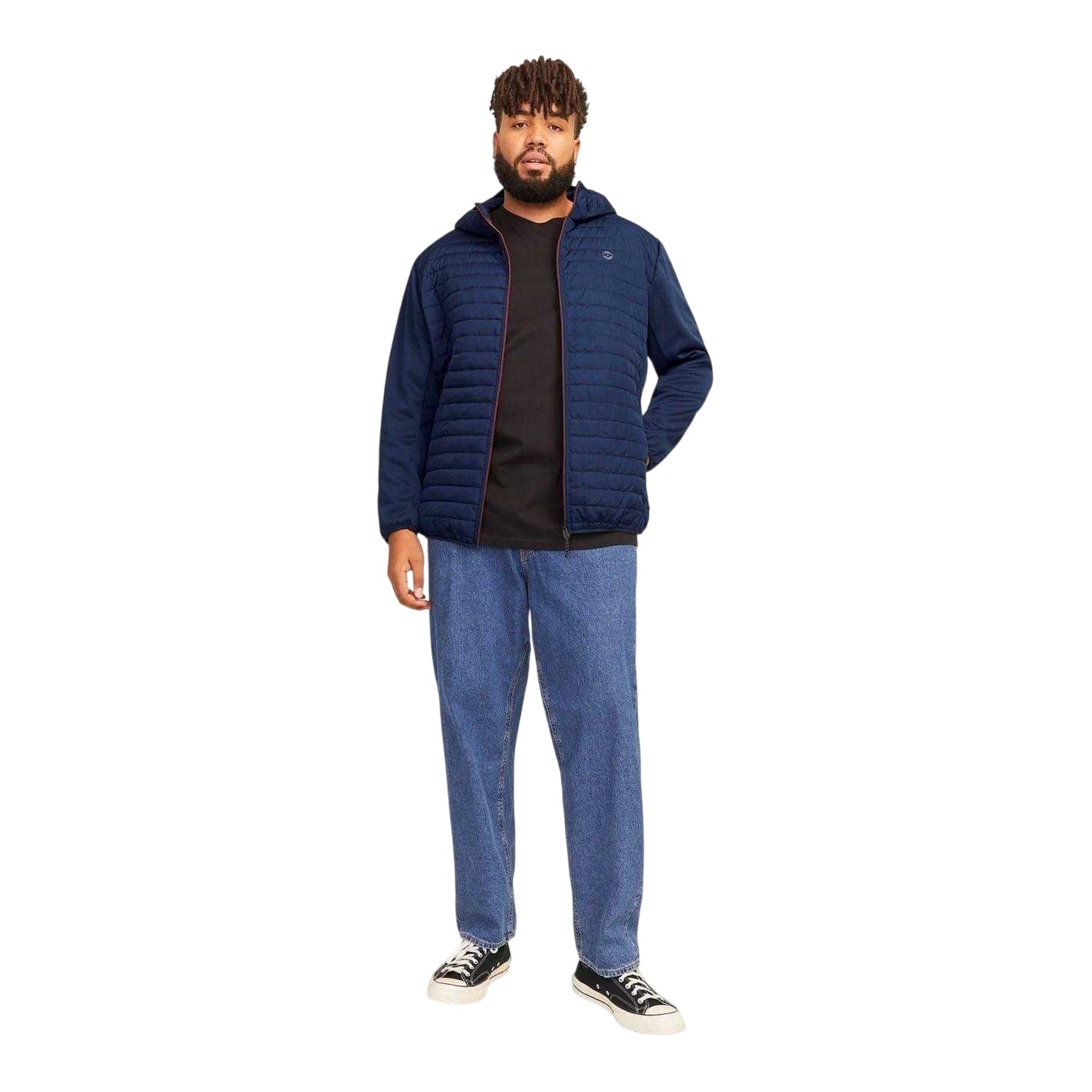 Navy Blazer - Lifestyle - Jack And Jones Mens Quilted Ribbed Cuff Plus Puffer Jacket