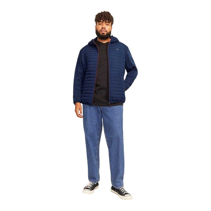 Navy Blazer - Lifestyle - Jack And Jones Mens Quilted Ribbed Cuff Plus Puffer Jacket