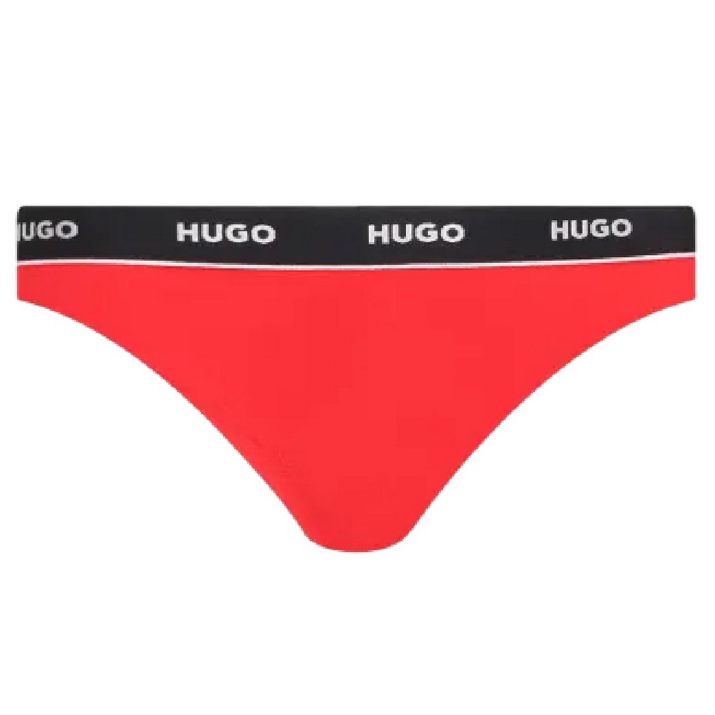 Black-Red - Side - Hugo Womens-Ladies Heart Thong (Pack of 3)