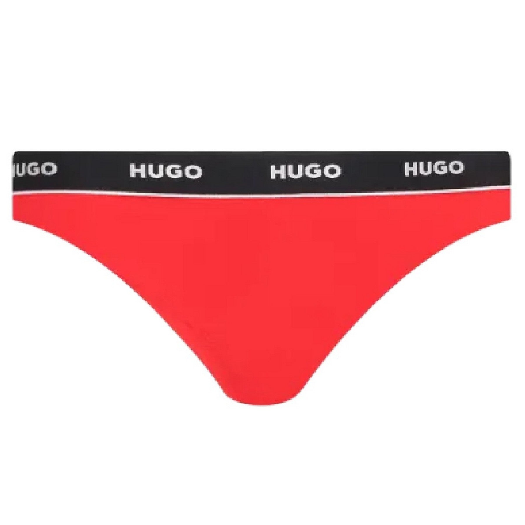 Black-Red - Side - Hugo Womens-Ladies Heart Thong (Pack of 3)