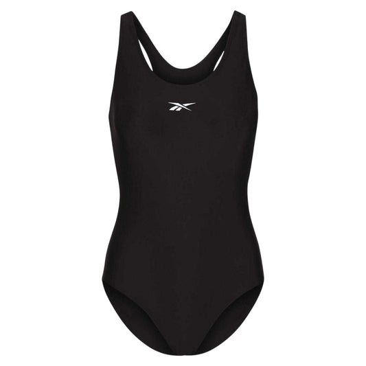 Black - Front - Reebok Womens-Ladies Adelia One Piece Swimsuit