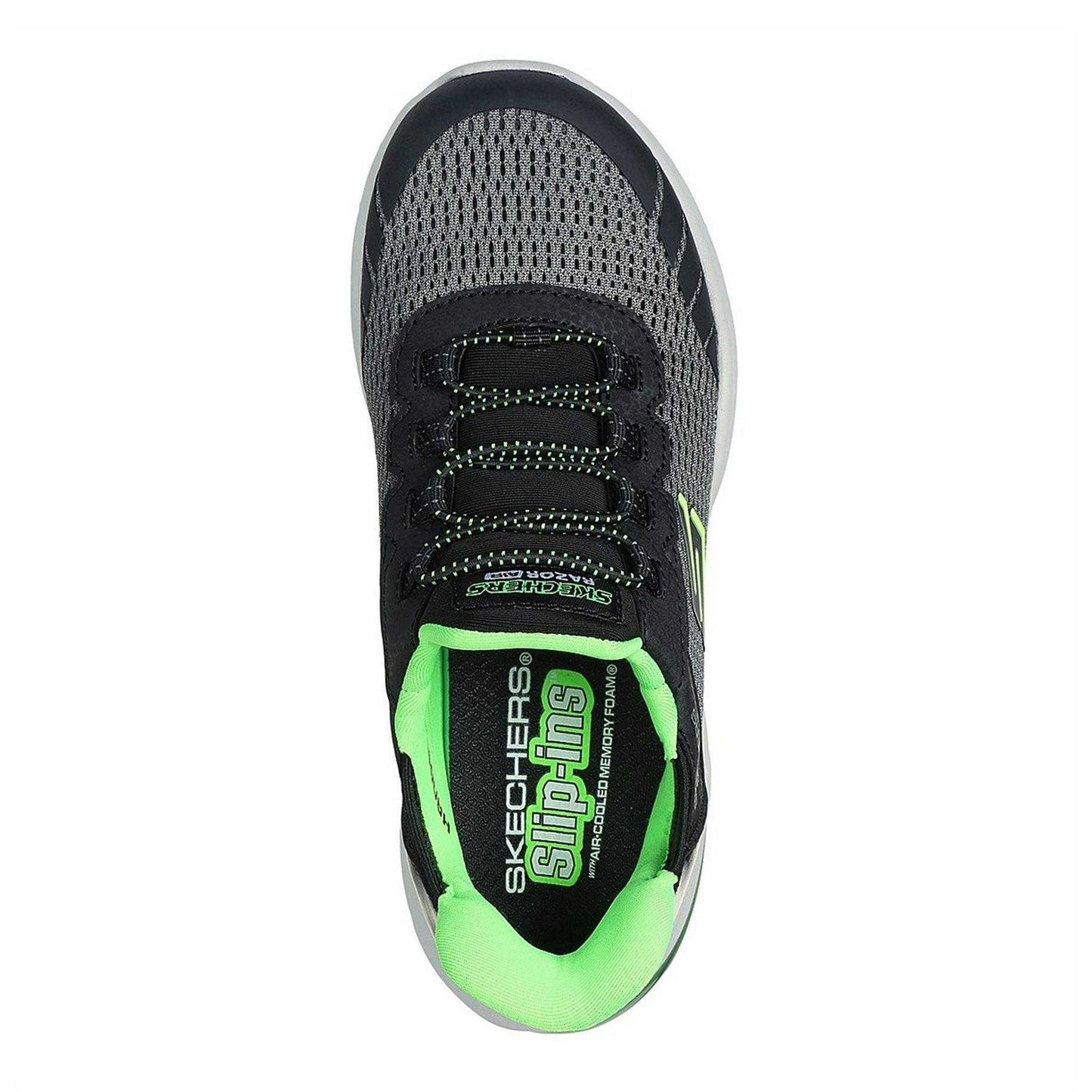 Charcoal-Black - Side - Skechers Childrens-Kids Razor Air - Hyper-Brisk Slip-In Trainers