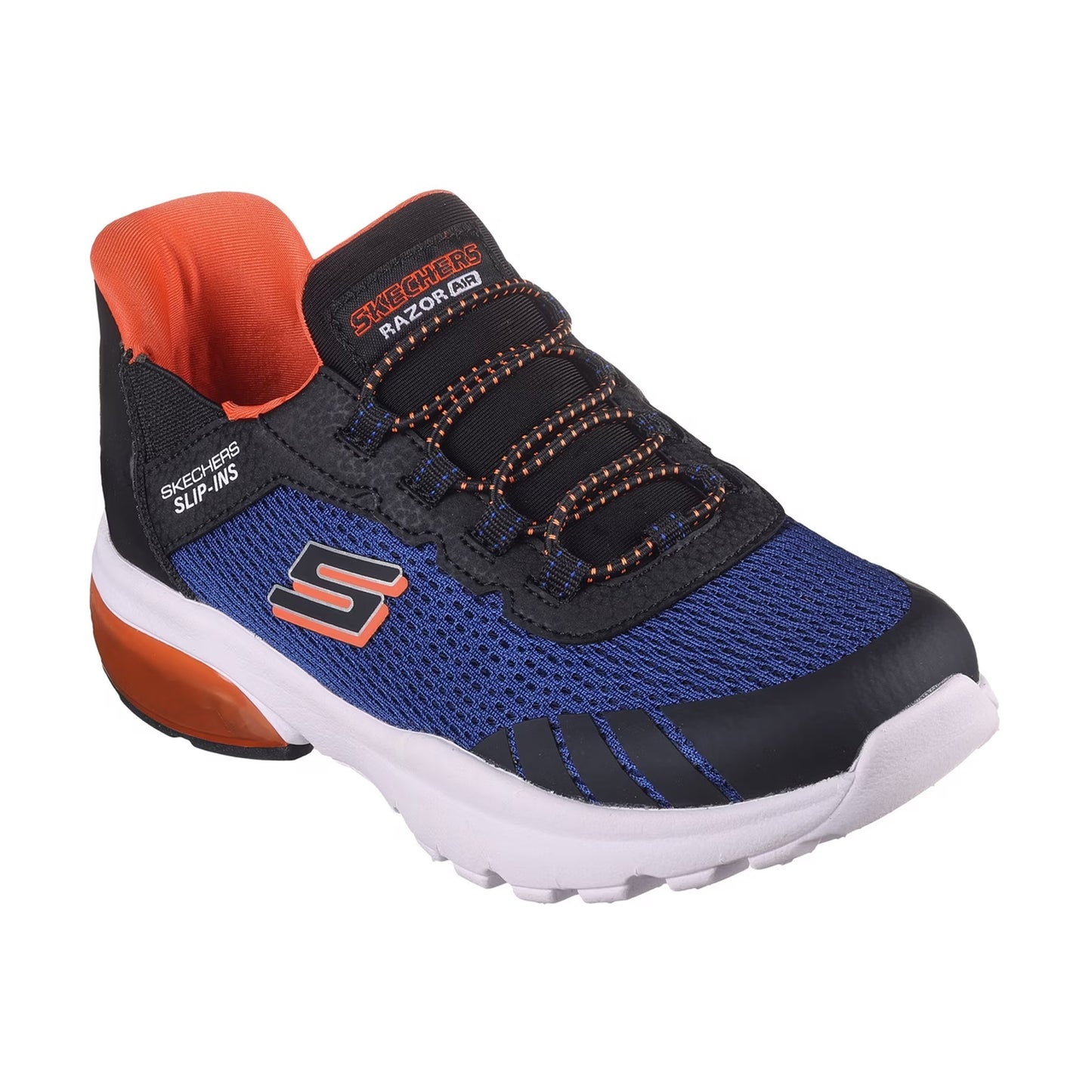 Royal Blue-Black - Pack Shot - Skechers Childrens-Kids Razor Air - Hyper-Brisk Slip-In Trainers