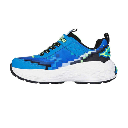 Blue - Back - Skechers Boys Mega-Craft 4K Pixelated Trainers