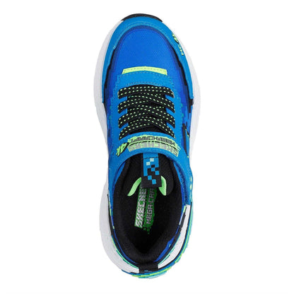 Blue - Side - Skechers Boys Mega-Craft 4K Pixelated Trainers
