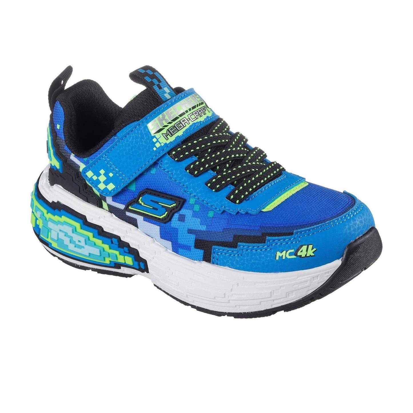 Blue - Pack Shot - Skechers Boys Mega-Craft 4K Pixelated Trainers