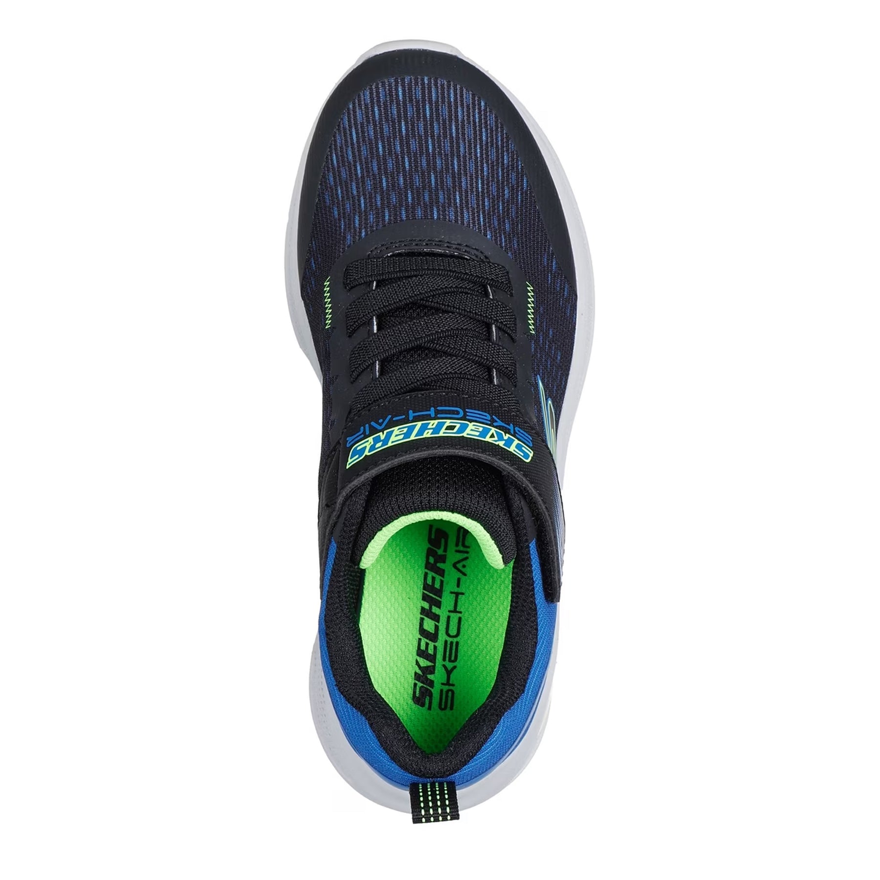 Navy-Lime - Side - Skechers Boys Microspec Max Advance Squad-Pacer Trainers
