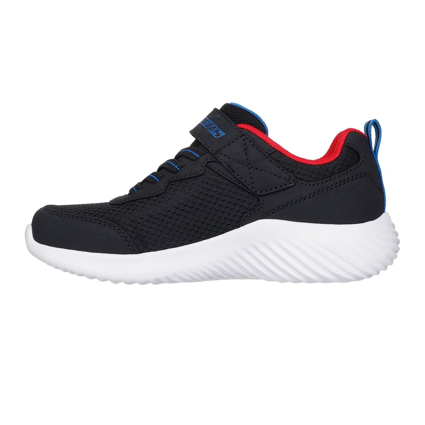 Black-Red - Back - Skechers Childrens-Kids Bounder TechRox Round Toe Trainers
