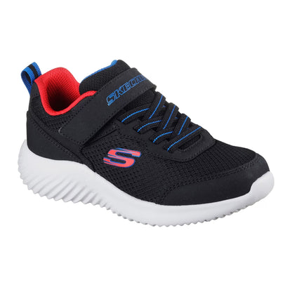 Black-Red - Pack Shot - Skechers Childrens-Kids Bounder TechRox Round Toe Trainers