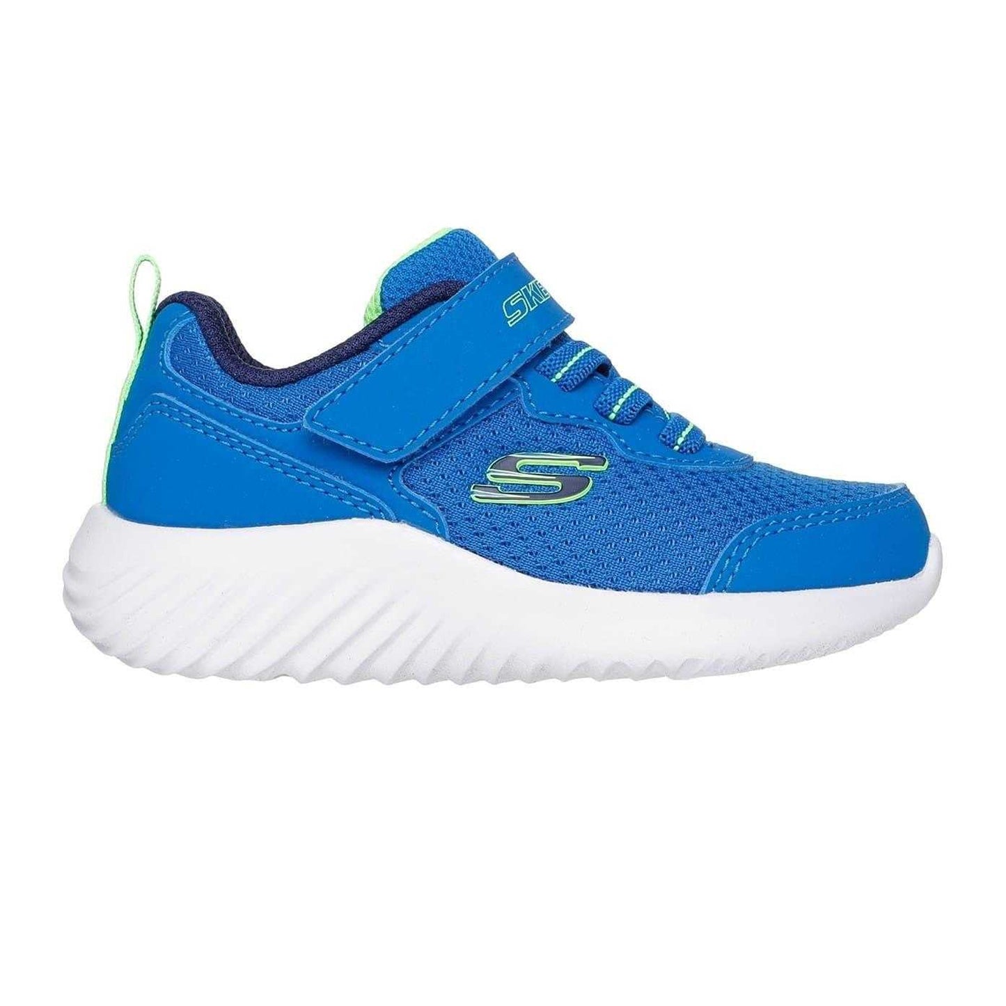 Blue-Lime - Front - Skechers Childrens-Kids Bounder TechRox Round Toe Trainers