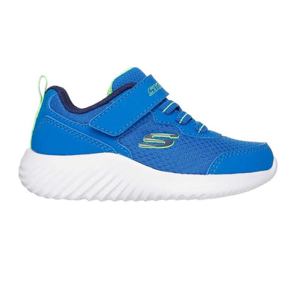 Blue-Lime - Front - Skechers Childrens-Kids Bounder TechRox Round Toe Trainers