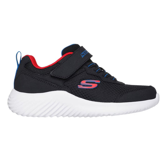 Black-Red - Front - Skechers Childrens-Kids Bounder TechRox Round Toe Trainers
