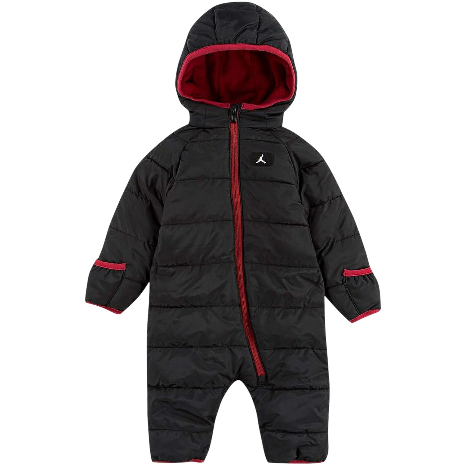 Black - Front - Nike Baby Air Jordan Logo Hooded Jumpsuit