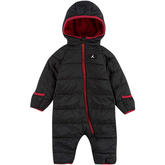 Black - Front - Nike Baby Air Jordan Logo Hooded Jumpsuit