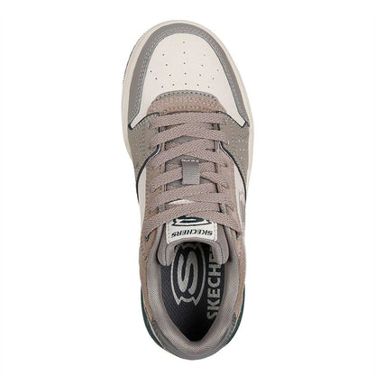 Taupe - Side - Skechers Childrens-Kids SKX-228 Suede Trainers