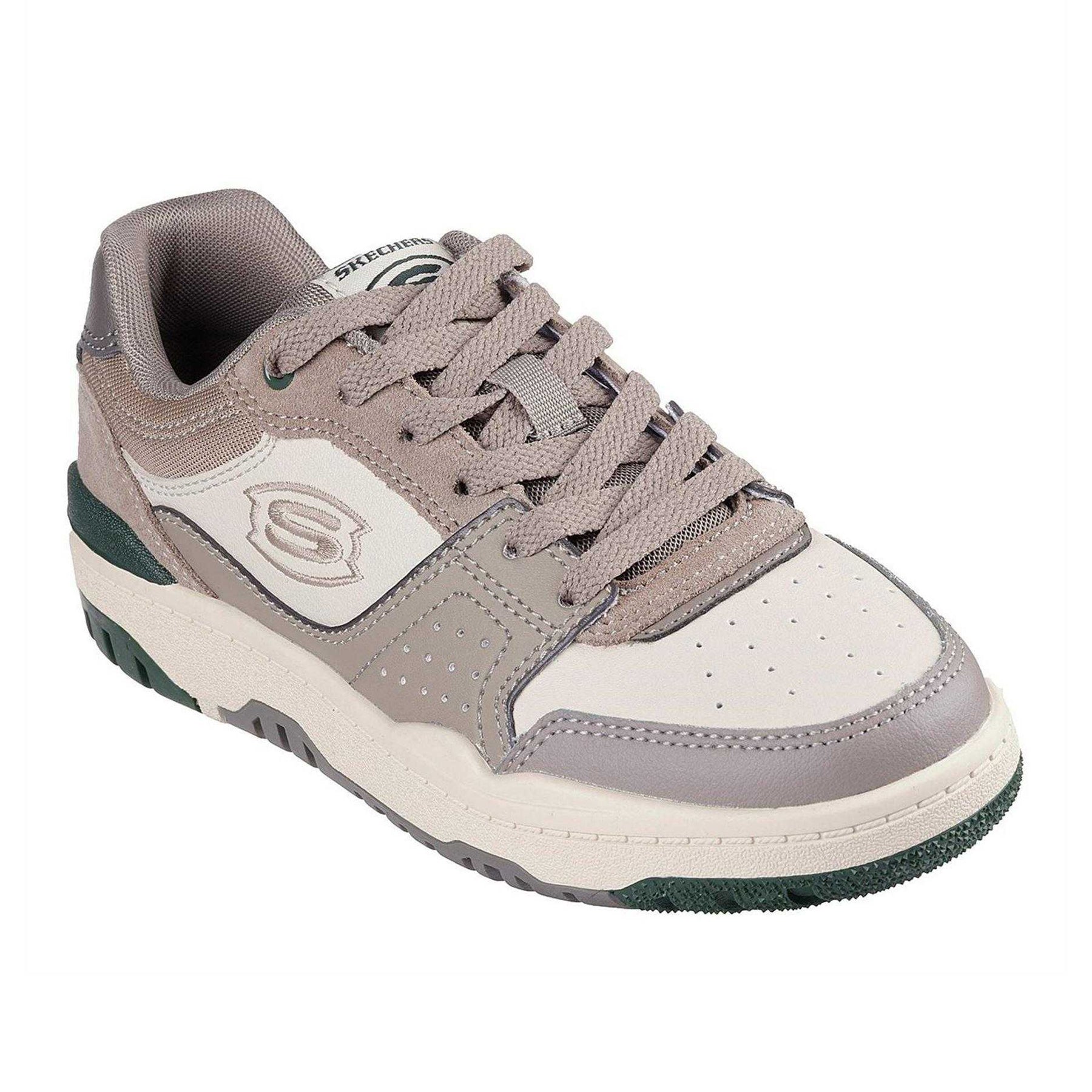 Taupe - Pack Shot - Skechers Childrens-Kids SKX-228 Suede Trainers
