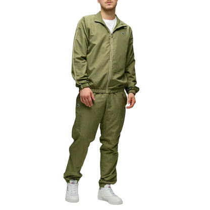 Khaki Green - Pack Shot - Lacoste Mens Logo Funnel Neck Tracksuit