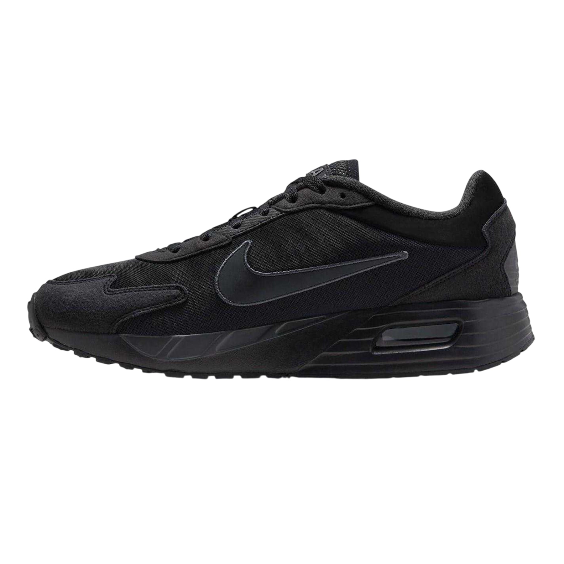 Triple Black - Side - Nike Mens Air Max Solo Suede Panel Trainers