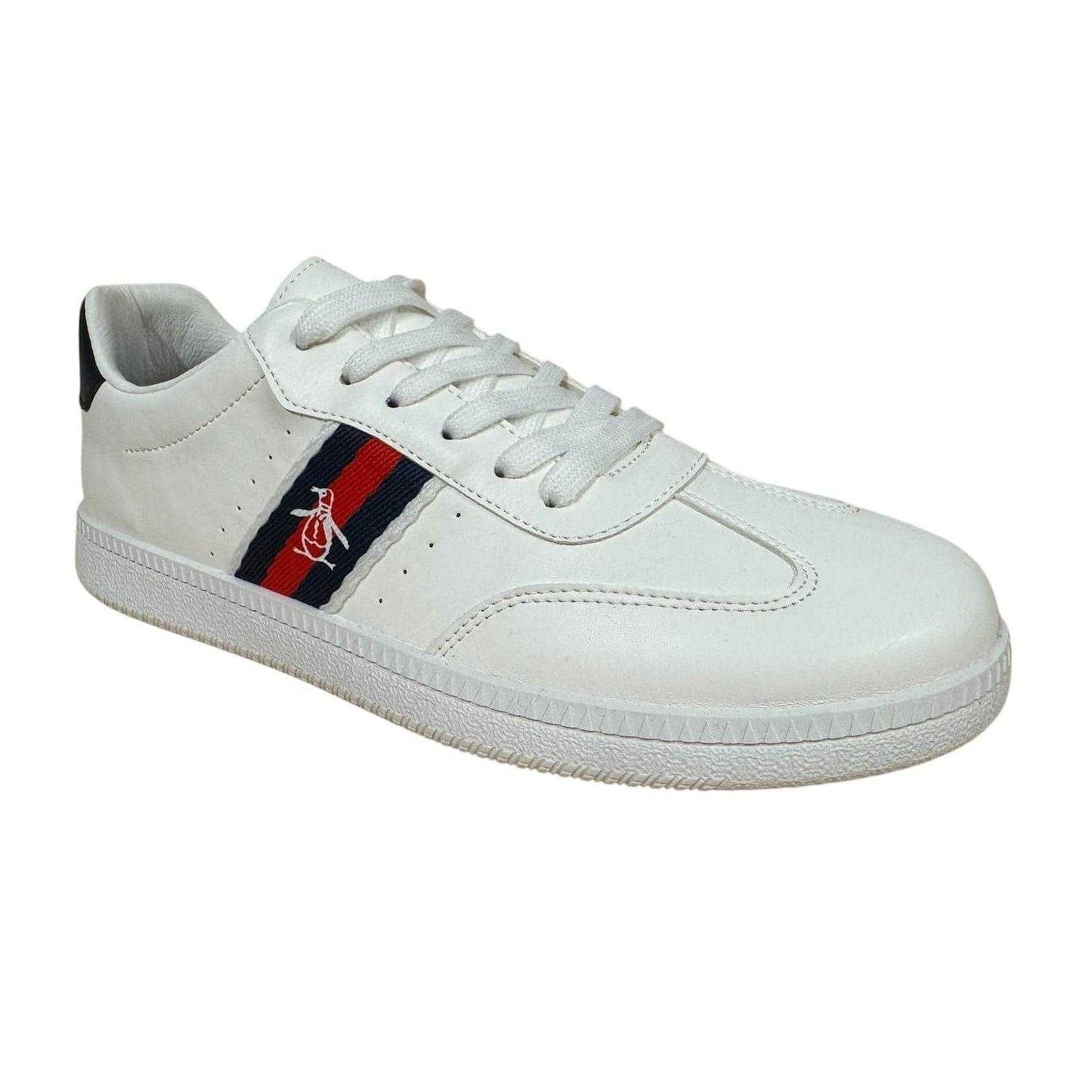White - Side - Original Penguin Mens Flat Trainers