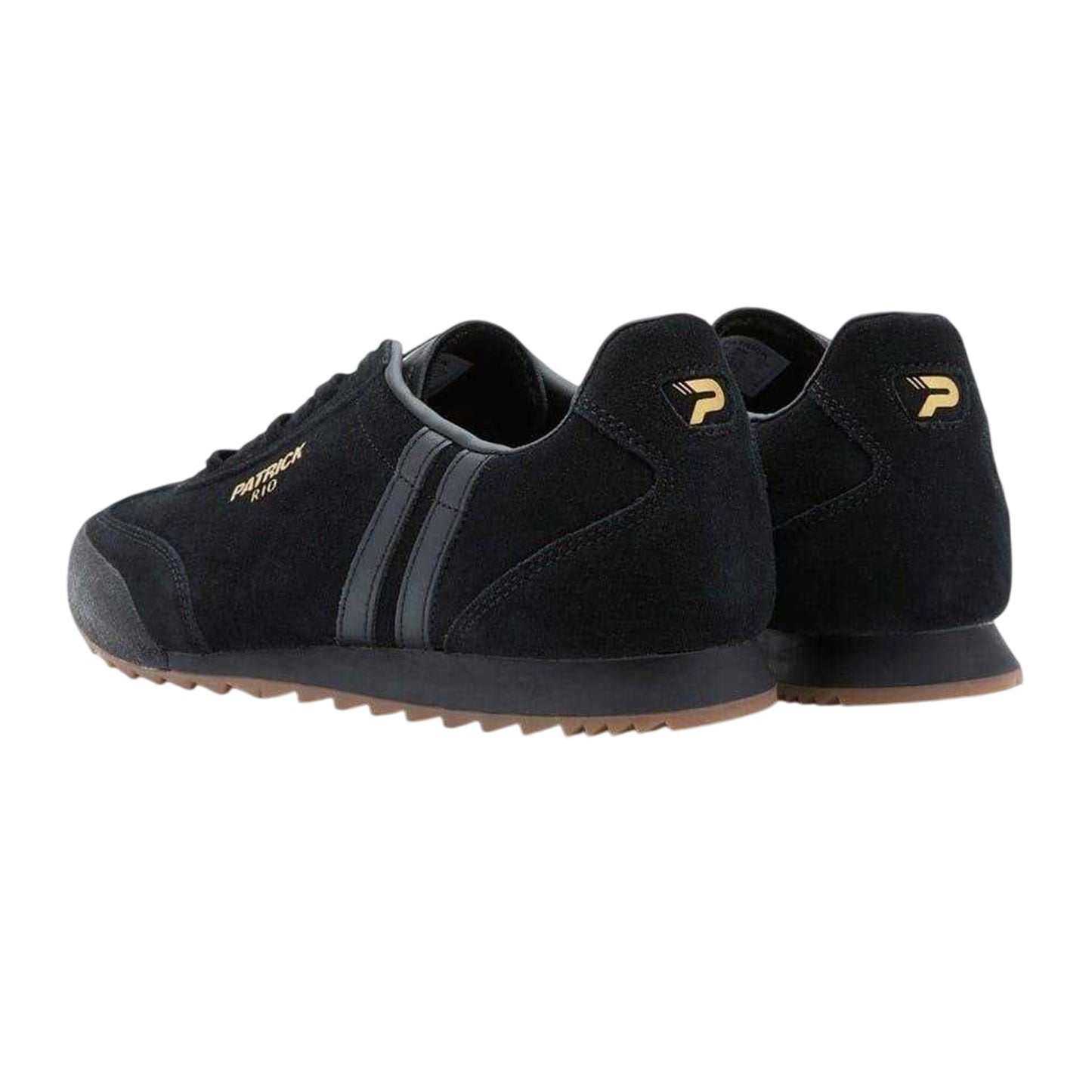 Black-Monochrome - Back - Patrick Mens Rio Suede Trainers