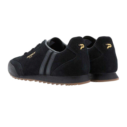 Black-Monochrome - Back - Patrick Mens Rio Suede Trainers