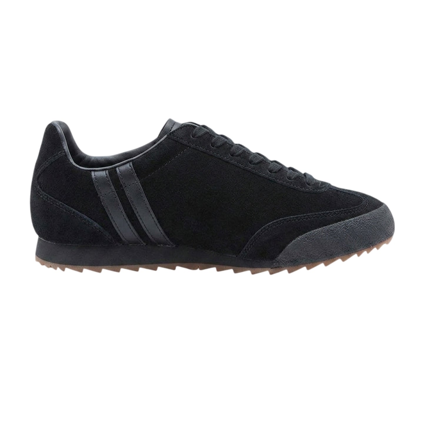 Black-Monochrome - Front - Patrick Mens Rio Suede Trainers