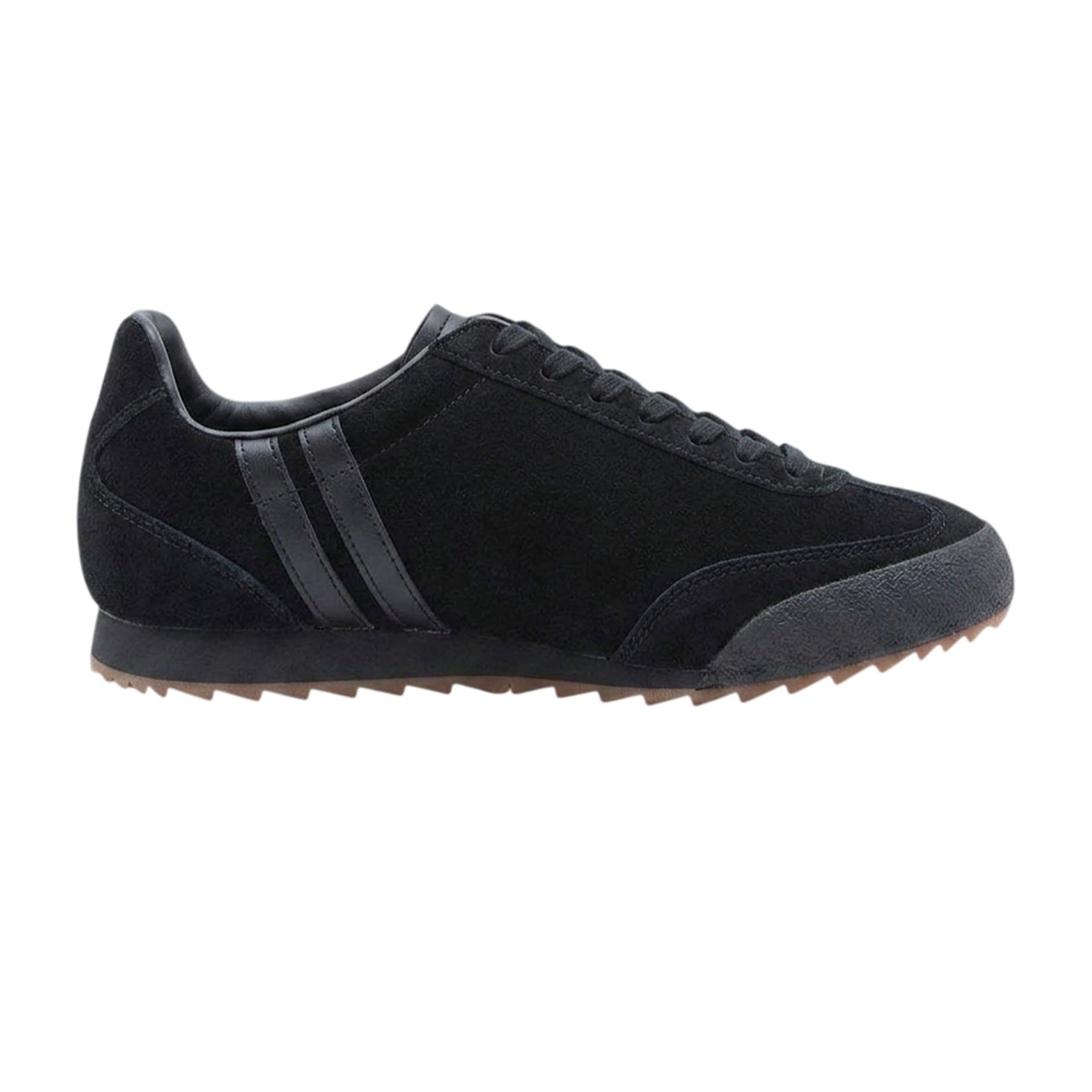 Black-Monochrome - Front - Patrick Mens Rio Suede Trainers
