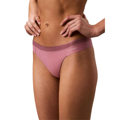 Pink - Side - Calvin Klein Womens-Ladies Comfort Thong