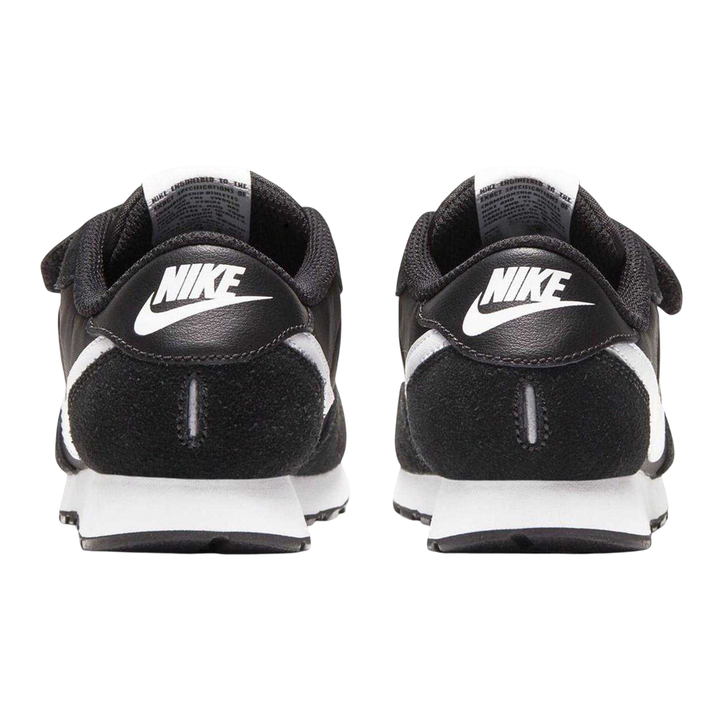 Black-White - Back - Nike Girls MD Valiant Suede Panel Trainers