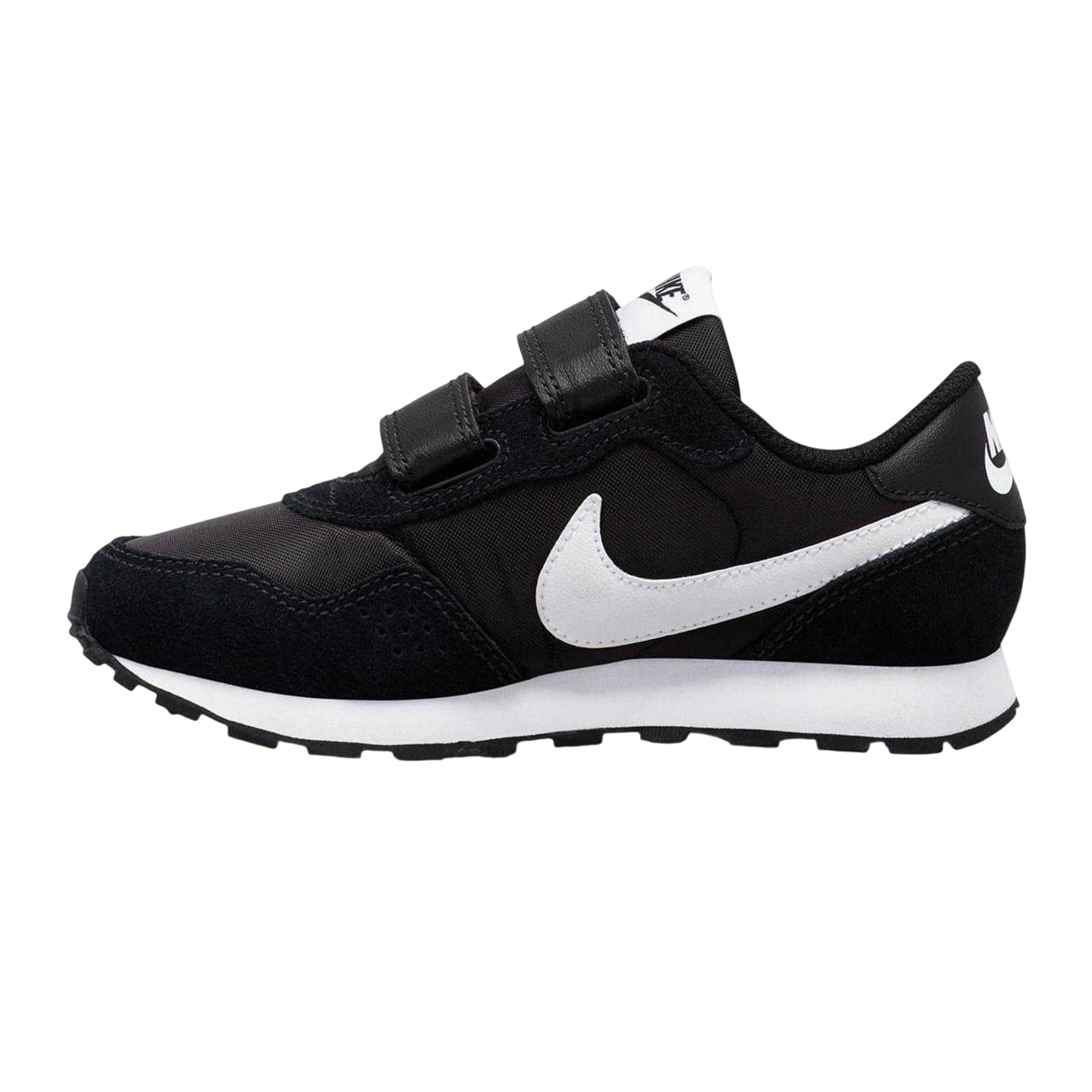 Black-White - Side - Nike Girls MD Valiant Suede Panel Trainers