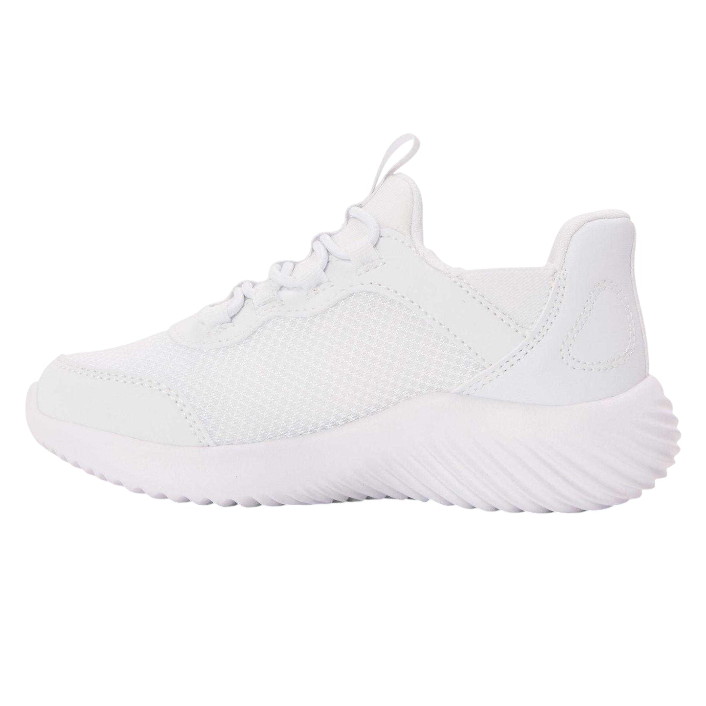 White - Back - Skechers Childrens-Kids Bounder Brisk Burst Mesh Slip-In Trainers
