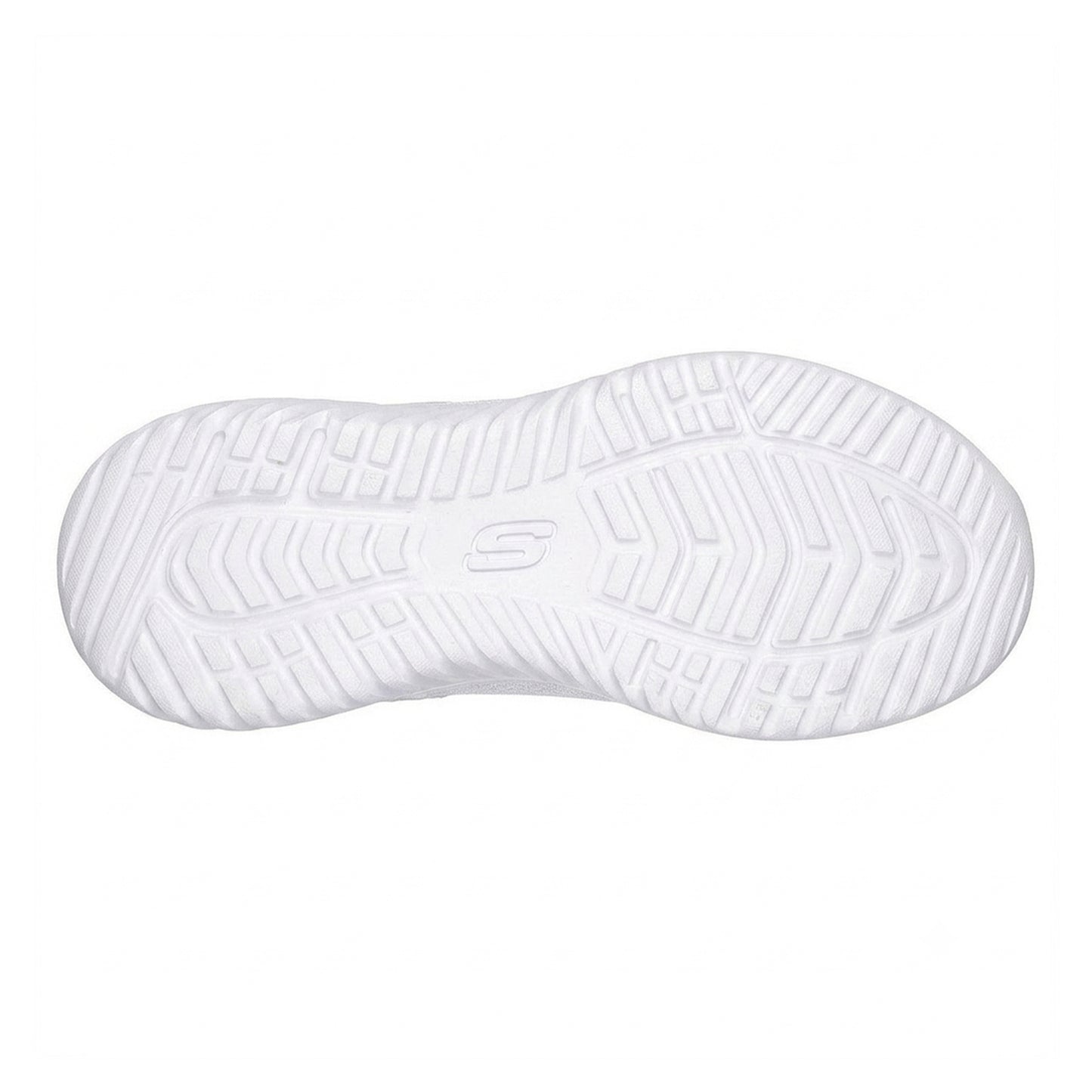 White - Side - Skechers Childrens-Kids Bounder Brisk Burst Mesh Slip-In Trainers