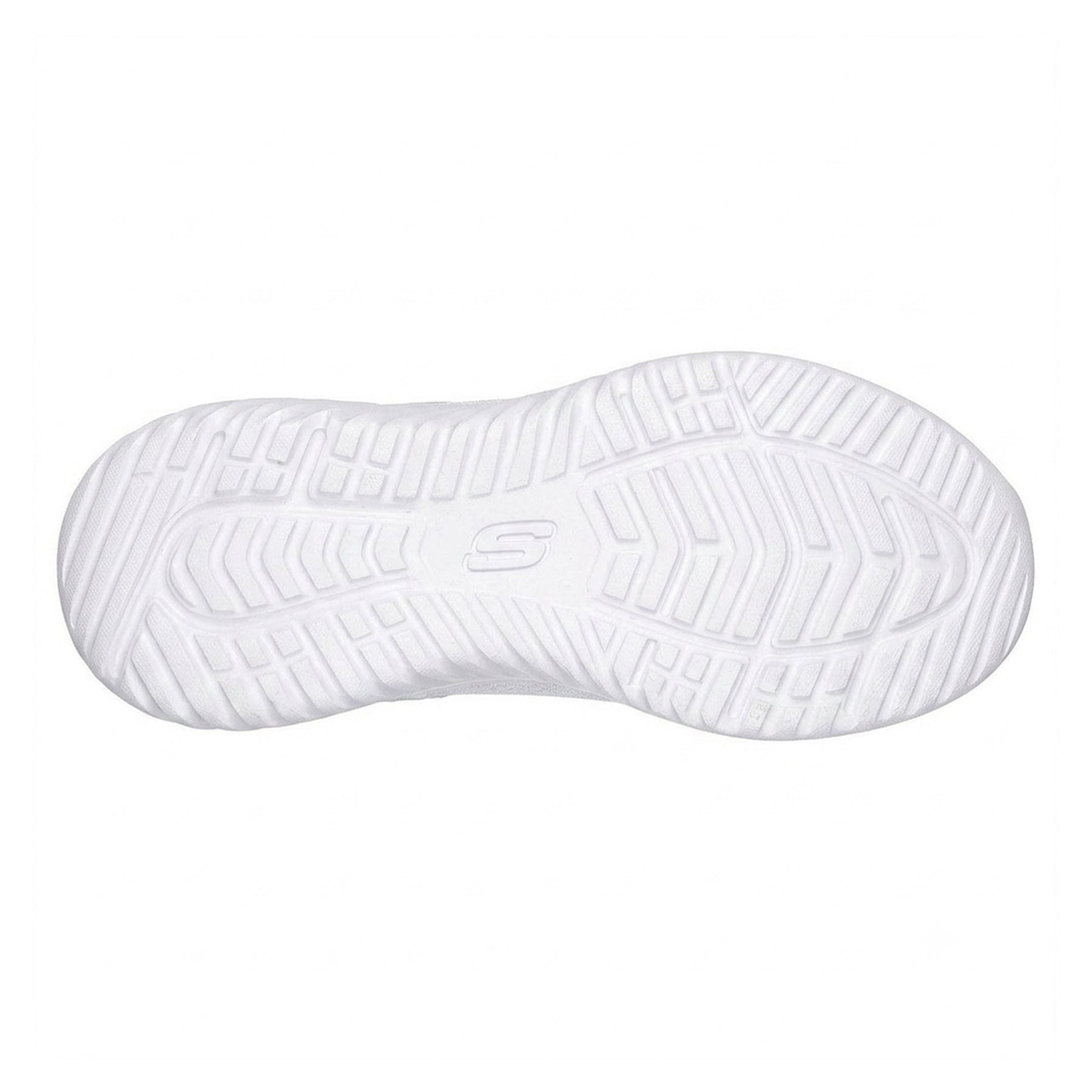 White - Side - Skechers Childrens-Kids Bounder Brisk Burst Mesh Slip-In Trainers