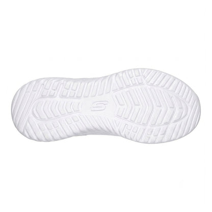 White - Side - Skechers Childrens-Kids Bounder Brisk Burst Mesh Slip-In Trainers