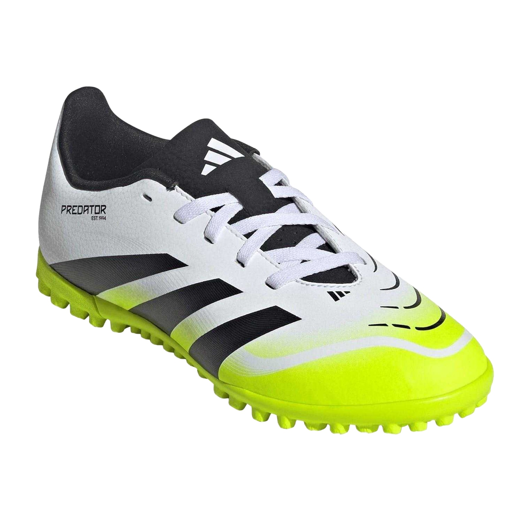 White-Lemon - Pack Shot - Adidas Childrens-Kids Predator Club Astro Turf Trainers
